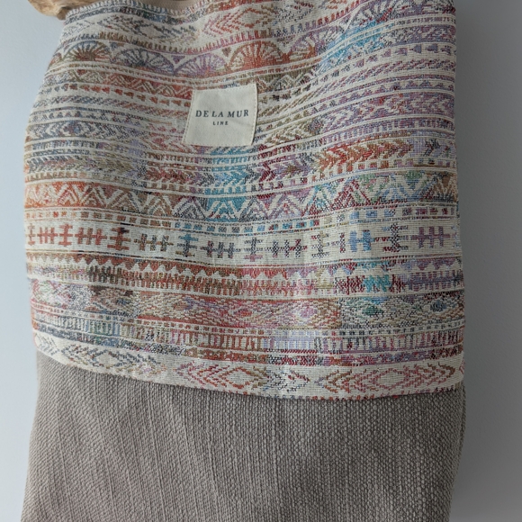 Tan Artisanal Backpack with Geometric Pattern - Picture 3 of 6